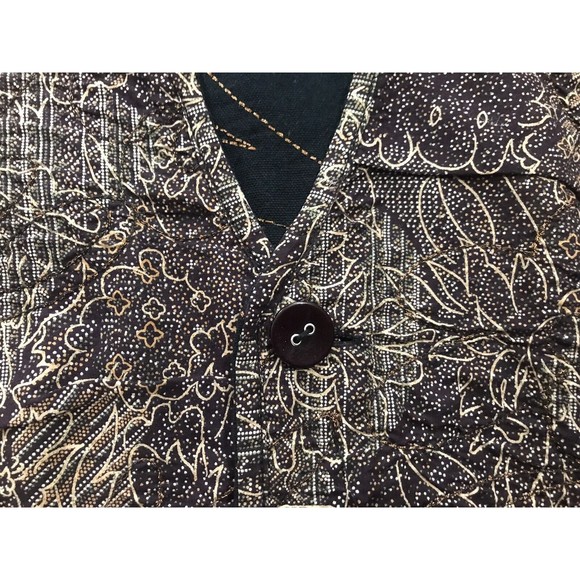 Handmade Reversible Quilted Block Print Jacket Women’s Medium Large M L Black - Picture 10 of 16